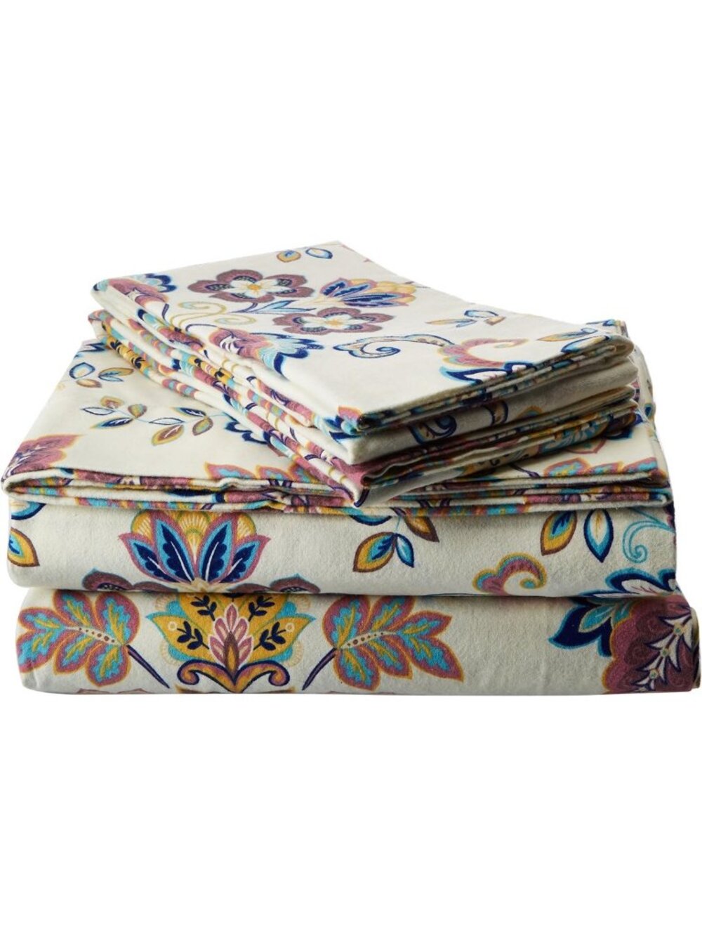 Ultra Soft 100% Cotton Flannel Sheet Set - Queen Size, Deep Pocket, 4 Pieces